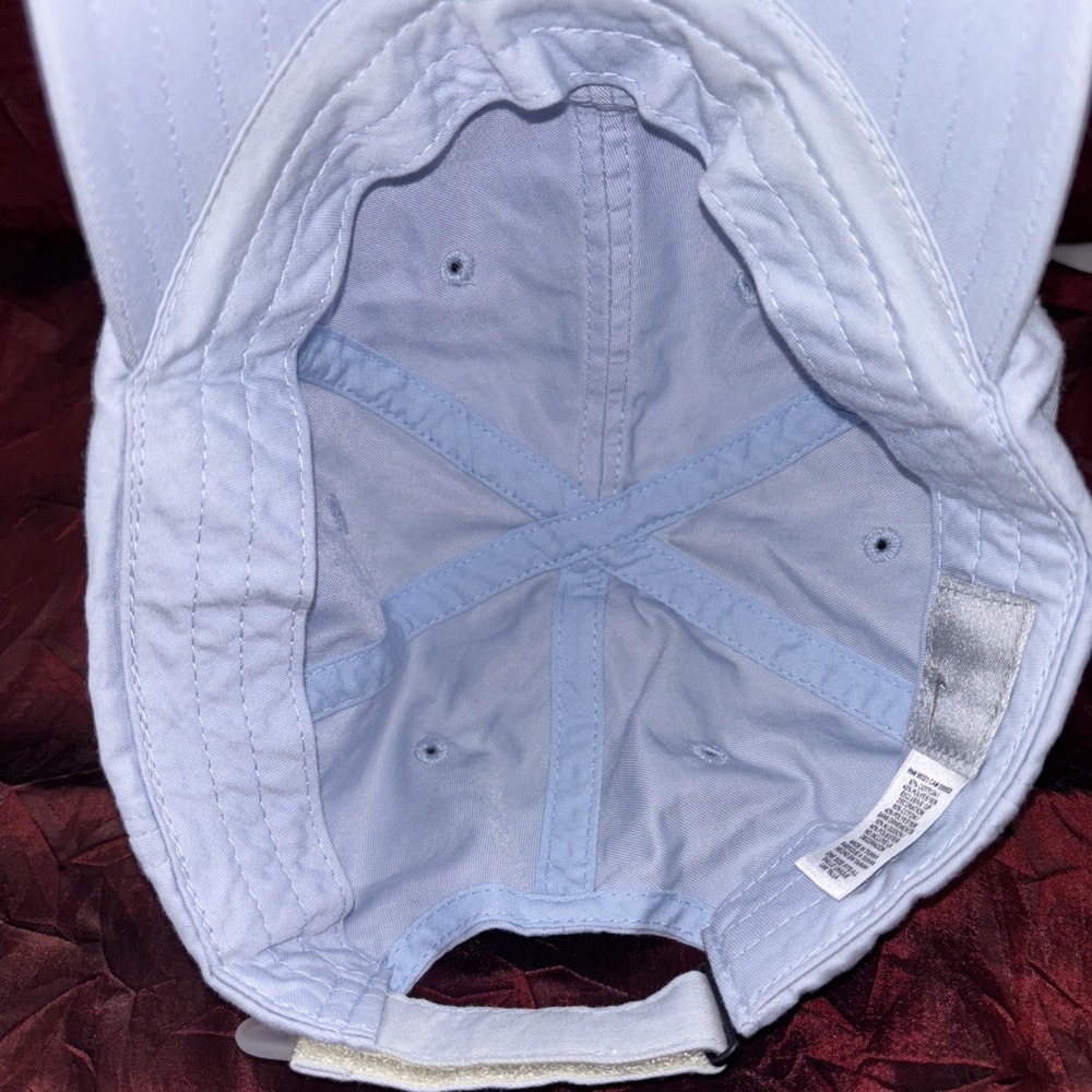 Vtg Nike Light Blue Poly/Cotton Hook & Loop Strap Silver Tag Blue Swoosh Hat/Cap - Picture 6 of 15